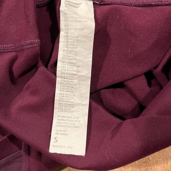 Fabletics Powerhold Burgundy Athletic Leggings - Picture 9 of 11